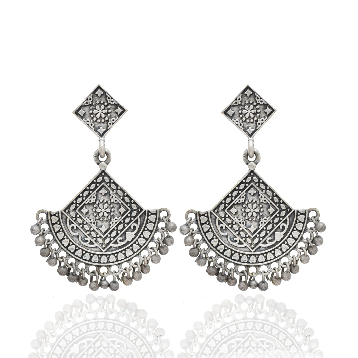 New Stylish Oxidized Gold-Polished Gold Drop Earrings for Womens by House of Ree | Swadesiicart