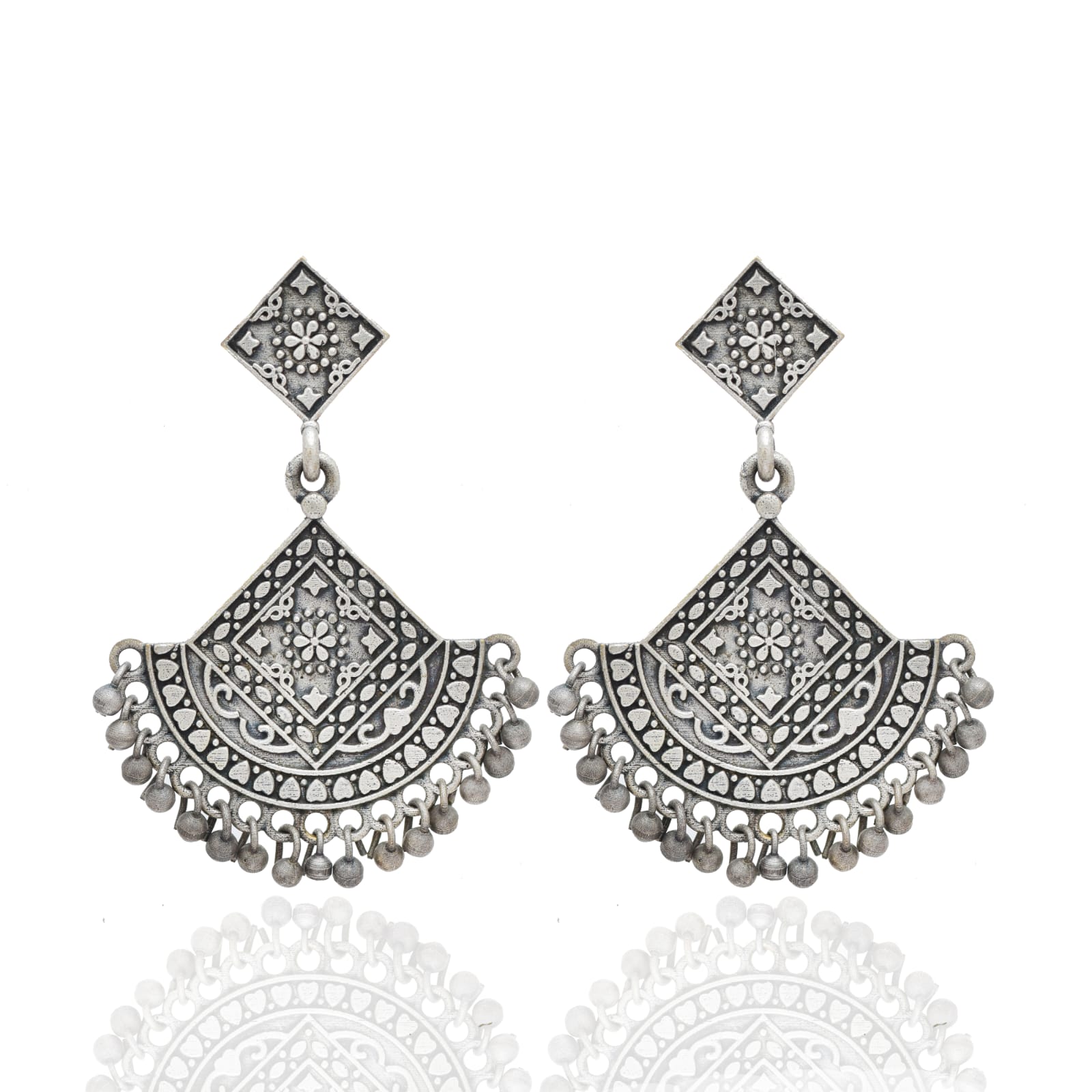 New Stylish Oxidized Gold-Polished Gold Drop Earrings for Womens by House of Ree | Swadesiicart