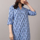 Jaitra Apparels Women Printed Pure Cotton Straight Kurta (Sky Blue) - Swadesiicart