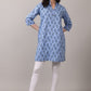 Jaitra Apparels Women Printed Pure Cotton Straight Kurta (Sky Blue) - Swadesiicart