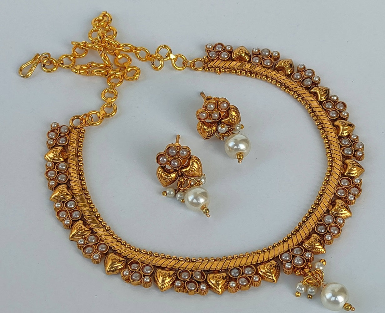 White Agate necklace Set - Swadesiicart
