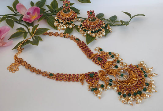 Matt Finish Temple Jewellery - Mokshi Collections