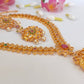 Pink & Green Bridal Necklace Set - Mokshi Collections