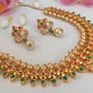 Multicolor Uncuts Bridal Jewelry With Earrings - Mokshi Collections
