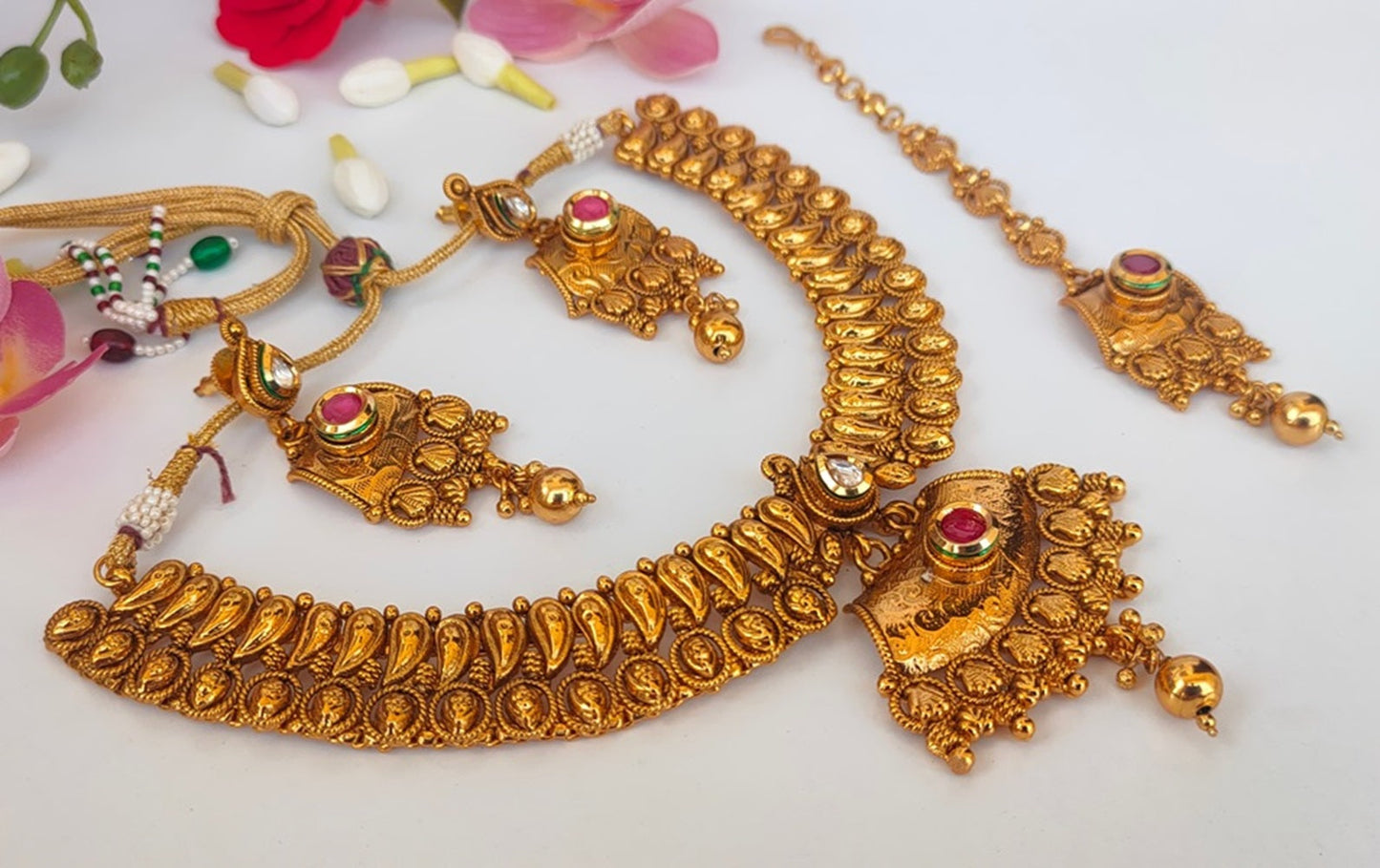 Gold-Polished Bridal Jewelry Set - Swadesiicart
