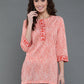 Antaran Orange Pure Cotton Printed Tunic - Swadesiicart