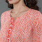 Antaran Orange Pure Cotton Printed Tunic - Swadesiicart