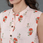 Antaran Peach Pure Cotton Printed Tunic - Swadesiicart