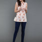 Antaran Peach Pure Cotton Printed Tunic - Swadesiicart