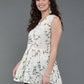 Antaran Off White Pure Cotton Cage Printed Sleeveless Top - Swadesiicart
