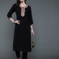 Antaran Black Rayon Embroidered Kurta Pant Set - Swadesiicart