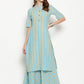 Antaran Blue Cotton Yarn Dyed Striped Kurta - Swadesiicart