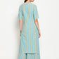 Antaran Blue Cotton Yarn Dyed Striped Kurta - Swadesiicart