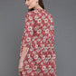 Antaran Maroon Pure Cotton Floral Printed Tunic - Swadesiicart
