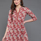Antaran Maroon Pure Cotton Floral Printed Tunic - Swadesiicart