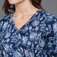 Antaran Blue Pure Cotton Flared Hand Embroidered Tunic - Swadesiicart