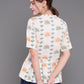 Antaran Off White Cotton Printed Cotton Flex Tunic With Box Pleat - Swadesiicart