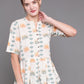 Antaran Off White Cotton Printed Cotton Flex Tunic With Box Pleat - Swadesiicart