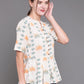 Antaran Off White Cotton Printed Cotton Flex Tunic With Box Pleat - Swadesiicart