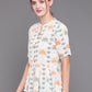 Antaran Off White Cotton Printed Cotton Flex Tunic With Box Pleat - Swadesiicart