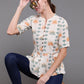 Antaran Off White Cotton Printed Cotton Flex Tunic With Box Pleat - Swadesiicart