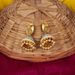 Gold-Polished Alloy Peacock Shape Jhumki Earrings - The Pari - Swadesiicart