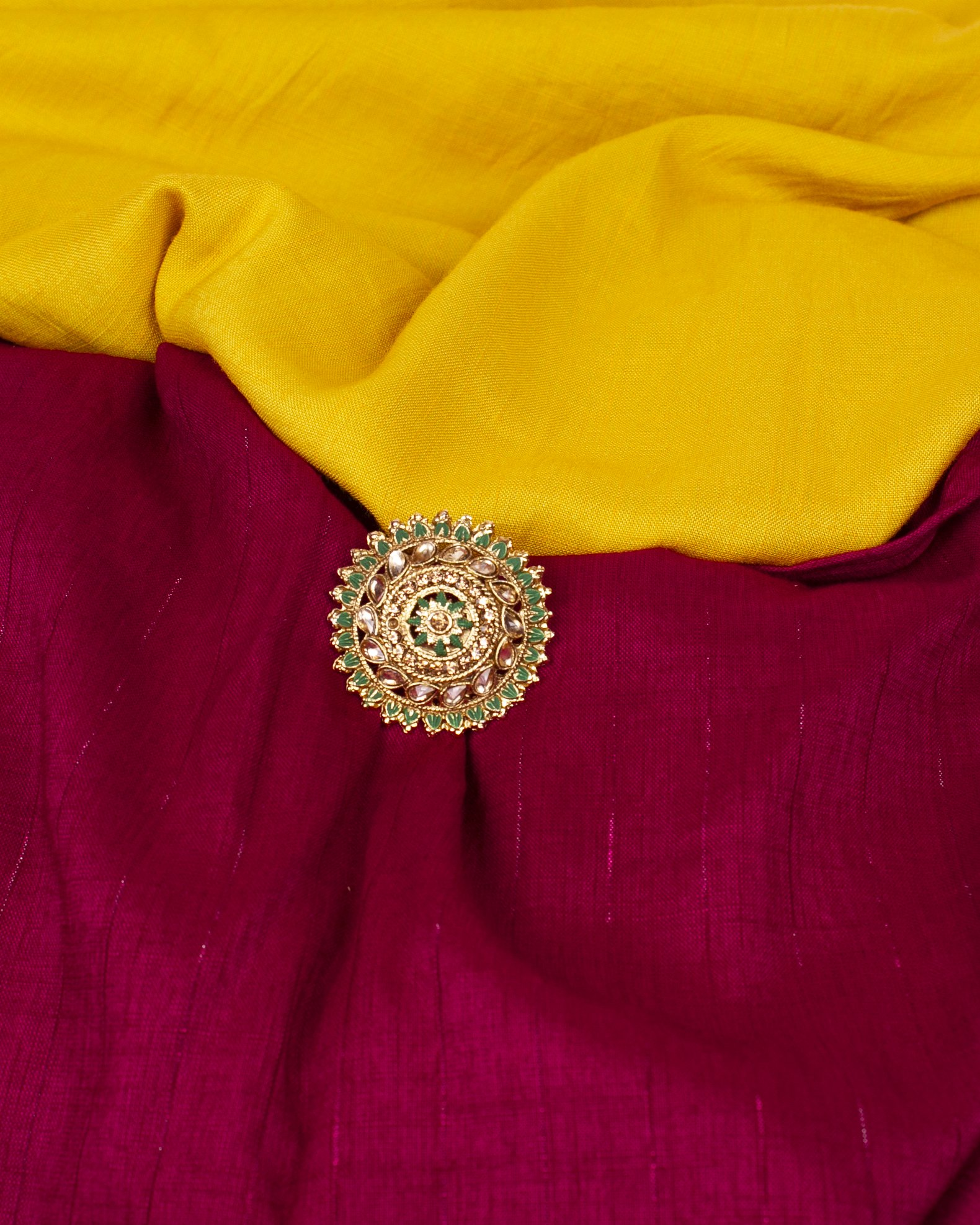Gold-Polished Alloy Ethnic Designer Cocktail Ring - The Pari | Swadesiicart