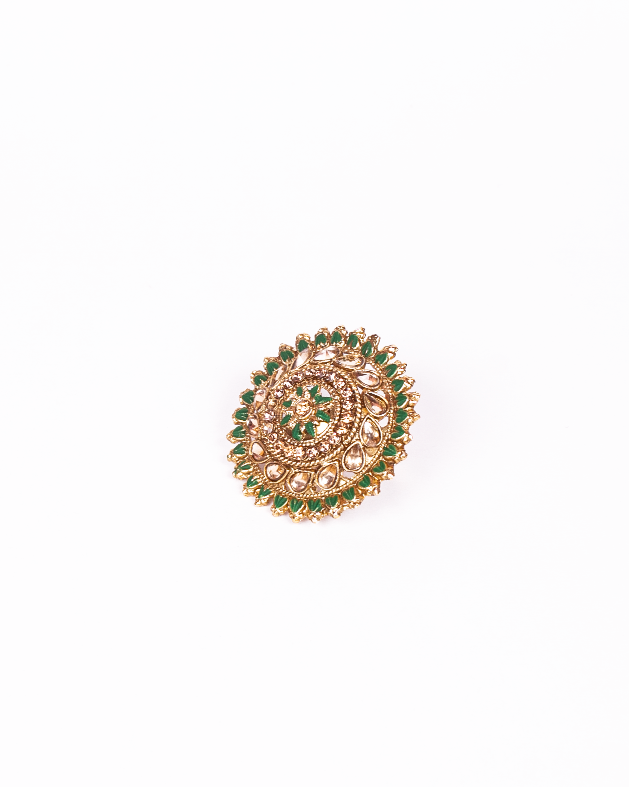 Gold-Polished Alloy Ethnic Designer Cocktail Ring - The Pari | Swadesiicart