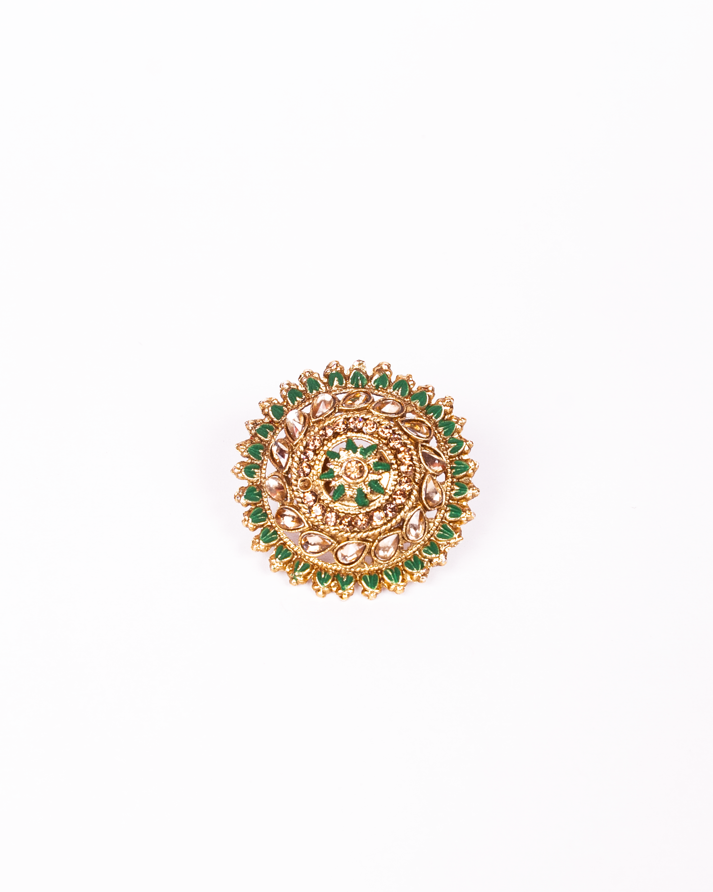 Gold-Polished Alloy Ethnic Designer Cocktail Ring - The Pari | Swadesiicart