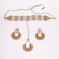 Gold-Polished Alloy Pearl And Kundan Choker Necklace Set - The Pari | Swadesiicart