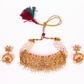 Gold-Polished Alloy Designer Pearl And Alloy Choker Necklace - The Pari | Swadesiicart