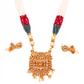 Gold-Polished Alloy Pearl And Beads Mala Pendant Set - The Pari | Swadesiicart