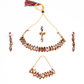 Gold-Polished Alloy Rhinestones Studded Single Line Necklace Set - The Pari - Swadesiicart