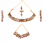Gold-Polished Alloy Rhinestones Studded Single Line Necklace Set - The Pari - The Pari - Dinesh Associates