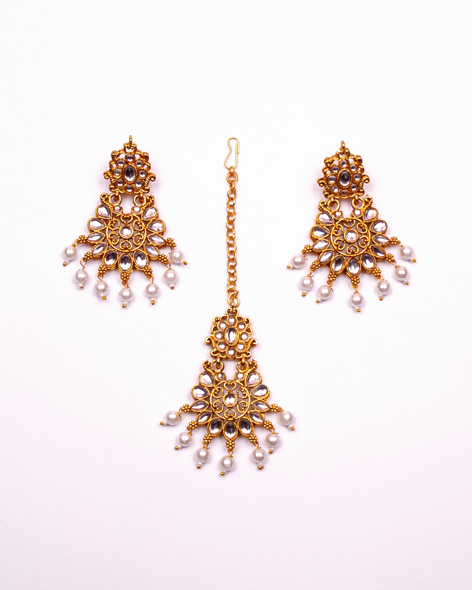 Gold-Polished Alloy Designer Pearl And Alloy Choker Necklace - The Pari | Swadesiicart