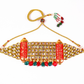 Gold-Polished Alloy Kundan Designer Choker Necklace Set - The Pari | Swadesiicart