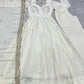 Lorenvalley Fashion Offwhite Pure Roman Silk Chanderi Fabric Fully Flared Anarkali Pant With Dupatta Set - Off White | Swadesiicart