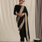 trueBrowns Black Velvet Embroidered Lace Blouse | Swadesiicart