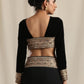 trueBrowns Black Velvet Embroidered Lace Blouse | Swadesiicart