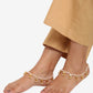 Gold-Polished White Handcrafted Kundan Set Of 2-Studded Beaded Anklets - Ruby Raang | Swadesiicart