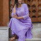 Gharana India Mul Cotton Lilac Chikankari Kurta Set - 2Pc | Swadesiicart