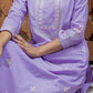 Gharana India Mul Cotton Lilac Chikankari Kurta Set - 2Pc | Swadesiicart