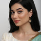 Gold-Polished Kundan Studs - Ruby Raang - Swadesiicart