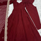Lorenvalley Fashion Maroon Pure Roman Silk Chanderi Fabric Fully Flared Anarkali Pant With Dupatta Set - Maroon - Swadesiicart