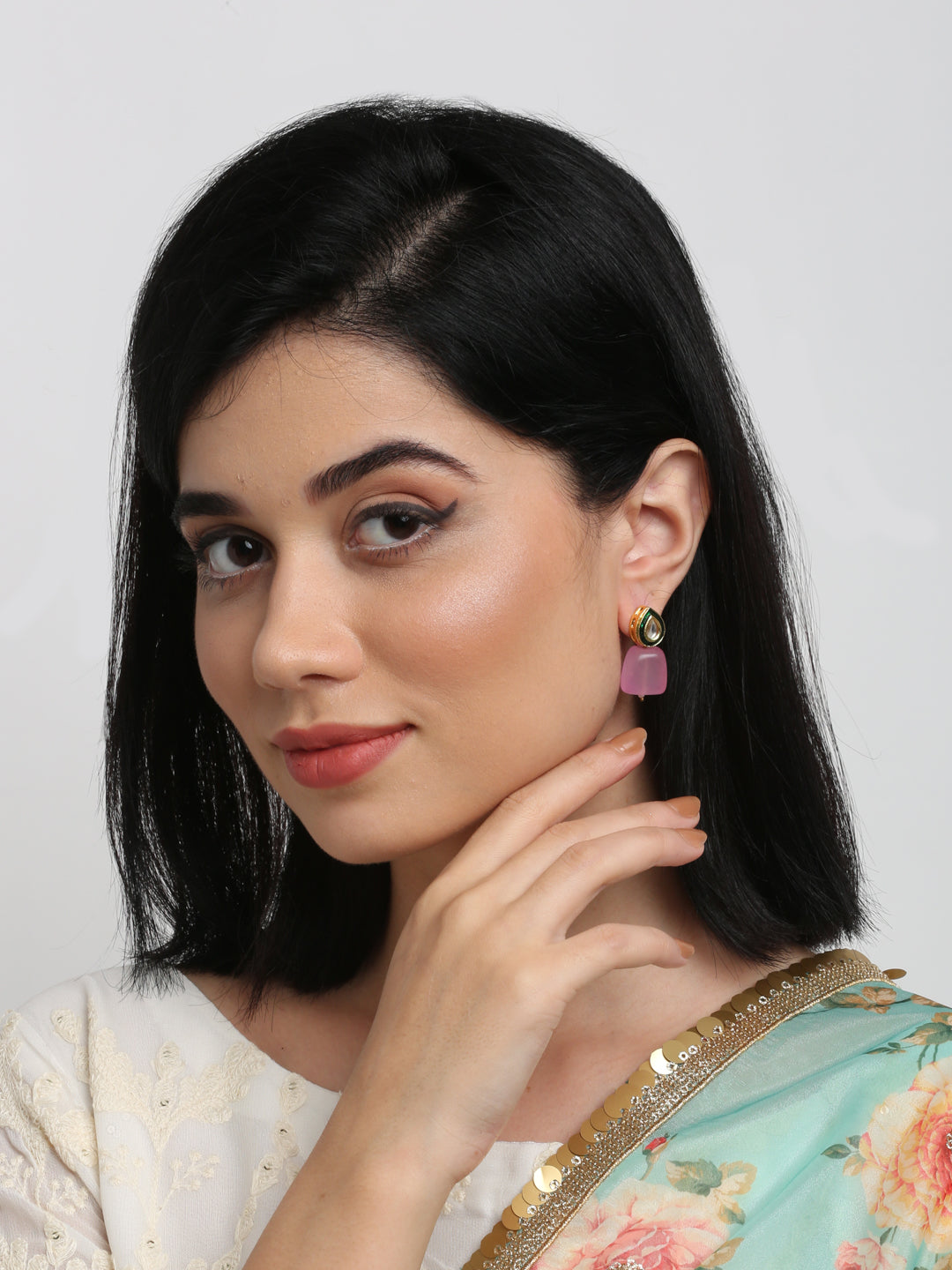 Kundan Studs - Ruby Raang - Swadesiicart