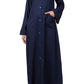 Bashariya Simple Front Open Abaya In Rayon Fabric With Pockets - NavyBlue