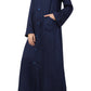 Bashariya Simple Front Open Abaya In Rayon Fabric With Pockets - NavyBlue