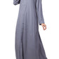 Bashariya Simple Front Open Abaya In Rayon Fabric With Pockets - Grey