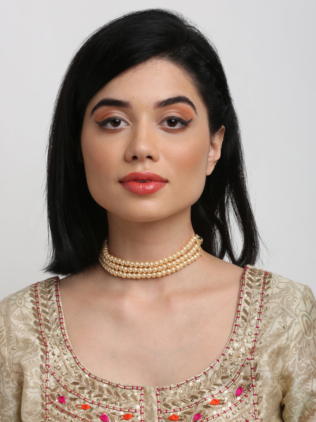 Pearl Choker - Ruby Raang | Swadesiicart