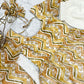 Lorenvalley Fashion Yellow Pure Faux Georgette Zigzag Print Fully Flair Anarkali Pant With Dupatta - Yellow - Swadesiicart
